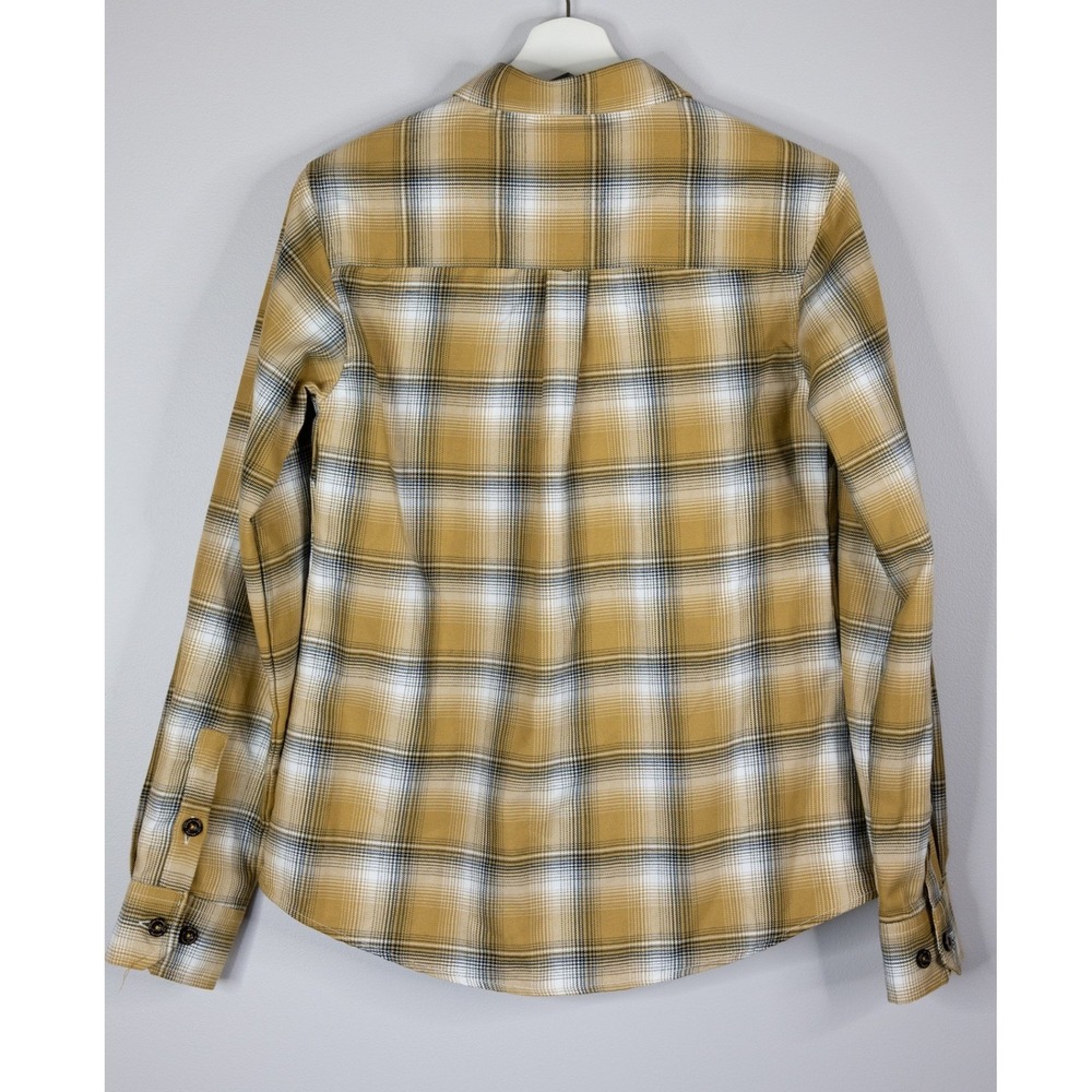 Dixxon Flannel The Sutter Womens Medium Yellow Plaid Excellent D-Tech Snap Shirt - Picture 4 of 8